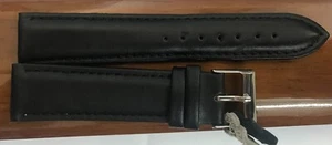 20 mm Echt Nappa Leder Uhrenarmband  Top Qualität  in schwarz gefüttert, weich - Bild 1 von 2