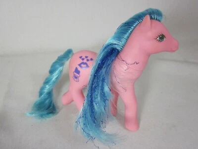 Vintage 1988 My Little Pony G1 Happy Hugs Pink blue sparkle Sweet Kisses Ponies - Image 1 of 4