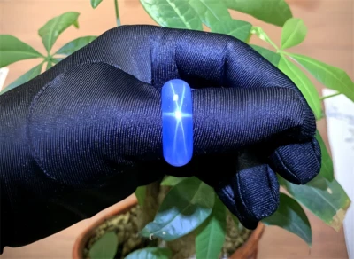 Lab Created Top Light Blue Star Sapphire Ring Size 10.can make pendant necklace - Image 1 of 4