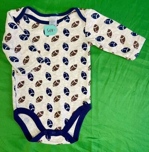 American Football Patterned L/S Bodysuit/Vest Infant Baby 3-6 Months - Picture 1 of 3