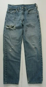 Levis 550 Men's Light Blue Destroyed Holey Faded Tapered Jeans W32 L30.5* - Picture 1 of 9