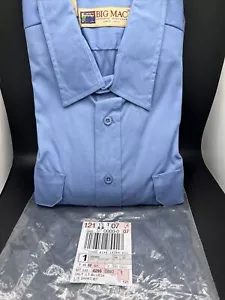 De Colección Nueva Camisa de Trabajo Big Mac Azul Manga Larga Abotonada 2XLT Mezcla de Poliéster - Imagen 1 de 6