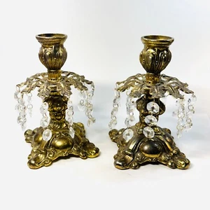 Vintage Paar Kerzenständer Hollywood Regency Messing Metall - Bild 1 von 8