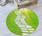 3D Green Lawn Grass Path NA14926 Game Rug Mat Elegant Photo Carpet Mat Fay