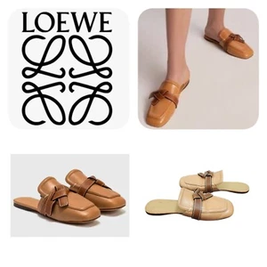 Loewe GATE FLAT MULES, tacco basso pelle caldo deserto donna Italia EU 38/7,5 US - Foto 1 di 14