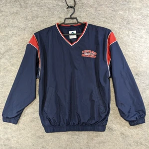 Augusta Jacket Men Medium Blue Red Pullover Windbreaker Texas Softball Blast - Picture 1 of 13