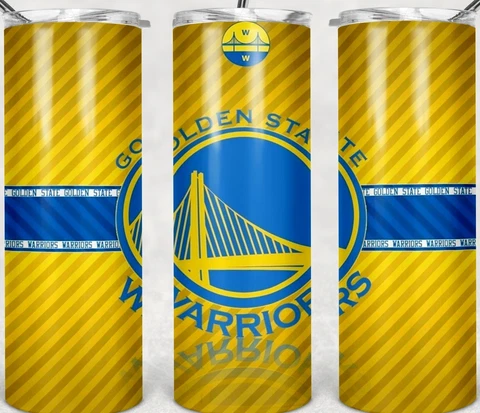 Handmade Golden State Warriors 20oz. Insulated Tumbler With Slide Lock Lid Cover
