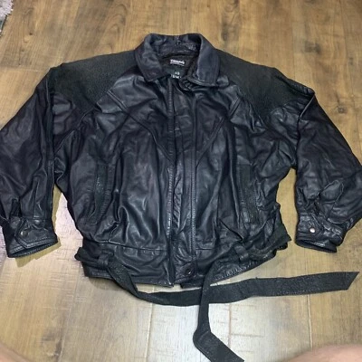 Винтажная черная кожаная куртка BERMAN с подкладкой Thinsulate женская размер средний - Изображение 1 из 4