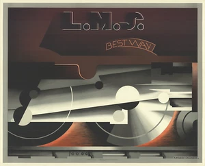 A.M. CASSANDRE L.M.S Best way 36.25" x 45.25" Lithograph 1985 Vintage Gray, Oran - Picture 1 of 3