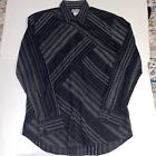 Versace Classic Vintage schwarz langärmeliges Baumwollhemd für Herren Größe 41/16