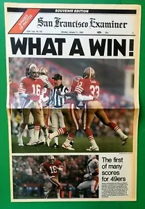 SF 49ers San Francisco Examiner Super Bowl XIX inserto giornale Joe Montana 1985 - Foto 1 di 5