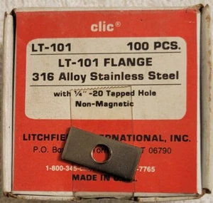CLIC LT-101 FLANSCH GEZAPFT 1/4"-20 BOX MIT 1OO (N. NR.) 316 EDELSTAHL - Bild 1 von 2