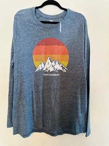 Old Navy High Sierra Herren XXL Blau Grau Langarm T-Shirt Berge Neu mit Etikett - Bild 1 von 3