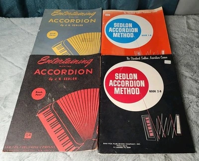 Libros de acordeón Sedlon entretenimiento 3 y 4 método 1-A 2-B publicación Sam Fox Foto 1 de 4