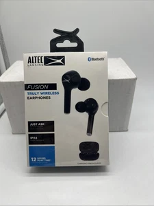 Altec Lansing Fusion Truly Wireless Earphones Earbuds Black Bluetooth IPX4 NEW - Picture 1 of 3