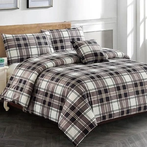 Georges Fine Linens Jaimee Tartan Checked Quilt Doona Duvet Cover King - Picture 1 of 1