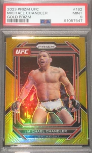Michael Chandler 2023 Panini Prizm UFC Gold Parallel #182 (7/10) PSA 9 Mint Iron - Picture 1 of 3