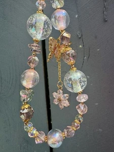 [New! Spring Is Here!] Shiny Green Pink Butterfly Phone Strap,Bag Charm,Keychain - Zdjęcie 1 z 11