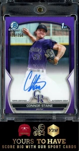 2023 Bowman Chrome Connor Staine Prospect Autographs Purple Refractor #/250 RC - Picture 1 of 2
