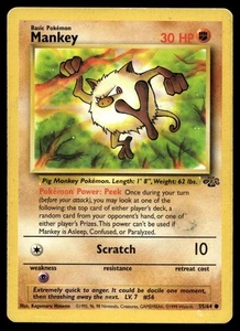 Mankey 55/64 Pokemon Jungle Non Holo (MP) - Imagen 1 de 2