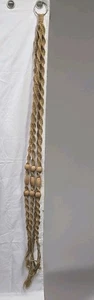 Large 79" Vintage Macrame And Wood Bead Hanging Plant Pot Holder - Picture 1 of 2