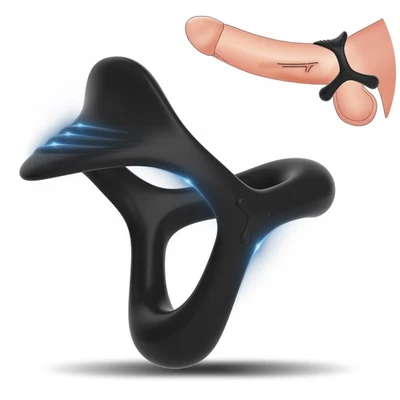 Estirador de testículos bola suave mejora sexual masculina anillo de estiramiento pene-jaula Foto 1 de 4