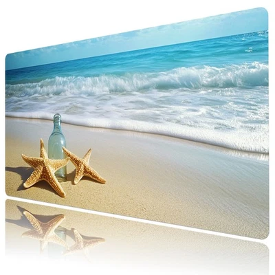 Starfish Ocean Beach Coastal Mouse Desk Pad for Keyboard Desk Mat 31.5x15.7 inch - Image 1 of 4
