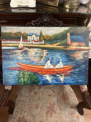 Renoir - Increíble pintura al óleo - Hecho a mano - Firmado - Estampado Foto 1 de 4