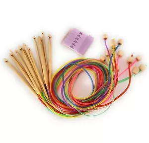 Bamboo Afghan Tunisian Crochet Hooks Set of 12 3mm-10mm hooks or Singles - Picture 1 of 23