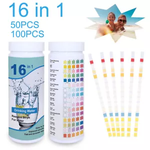 100pcs 16 in 1 Drinking Water Test Kit Strips, Home Water Quality Test for Tap - Picture 1 of 12