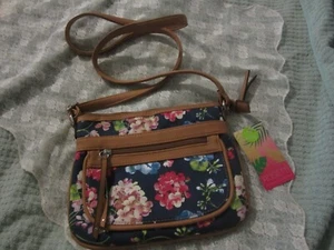 Neu mit Etikett Rosetti Astrid Mini Umhängetasche, Handtasche Geldbörse blau hübsche Blütenblätter Blumen - Bild 1 von 3