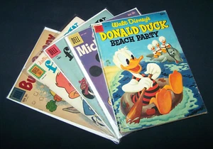 Dell comic lot of 4, 1954-1962 Donald Duck, Mickey Mouse, New Funnies & Bugs - Picture 1 of 9