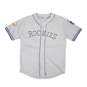 UNBRANDED Grey T Shirt Tee MLB Colorado Rockies Jersey Short Sleeve Mens M - Picture 1 of 7