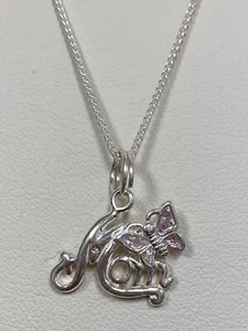 Sterling Silver Mom Butterfly 19 ½" Chain Pendant Mothers Day Necklace! 103 - Picture 1 of 6