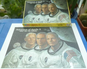 MB Puzzle 1969 Astronauten von Apollo 11 First on Moon 500 teile Milton Bradley - Bild 1 von 13