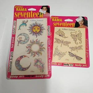 Glamo-Rama Seventeen Magazine Tattoos Body Art NOS 1999 Butterfly Glitter USA  - Picture 1 of 8