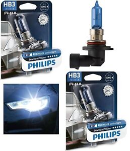 Philips Diamond White 5000K 9005 65W Two Bulbs Head Light High Beam Upgrade OE