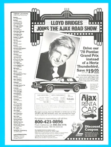 1978 Lloyd Bridges Ajax Rent A Car vintage print ad Seahunt ephemera automobile - Picture 1 of 3