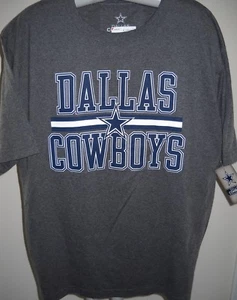 DALLAS COWBOYS ADULT MEDIUM ( M ) SHORT-SLEEVE GRAY T-SHIRT W/ NAME & STAR LOGO - Picture 1 of 3