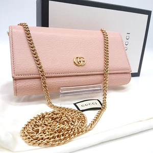 GUCCI GG MARMONT Chain wallet Porcelain Rose with Box dust bag 546585 496085 - Picture 1 of 24