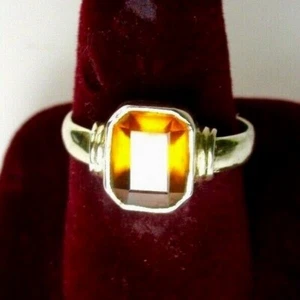 925 St. Silver Ring, With 9X8 mm Grossular Garnet, Size P, P 1/2, S, T 1/2 - Bild 1 von 5