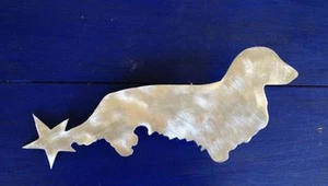 Dackel mit Stern, langhaarig, Weiner Hund, Christbaumspitze, Doxie Geschenk - Bild 1 von 3