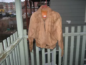 WALTER DYER Womens Antique Wash Leather Jacket Coat,Tan Brown, Size M - Picture 1 of 5