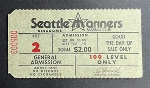 Boleto de colección 1979 Seattle Mariners admisión general Kingdome Seattle WA. - Imagen 1 de 2
