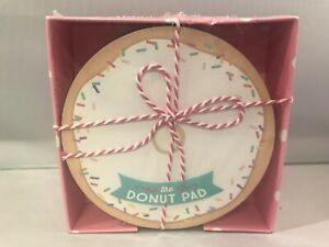 ECCOLO, The Donut Note Pad - Donut w/Sprinkles, Pink w/White Polka Dots Tray/Box