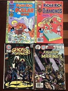 Lotto fumetti vintage Harvey/Charlton Richie Rich Fighting Marines Dr Graves - Foto 1 di 10