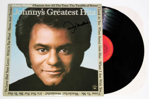 JOHNNY MATHIS SIGNED GREATEST HITS LP VINYL RECORD ALBUM AUTOGRAPHED +COA Cover