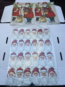 Vintage Weihnachten Westdeutsch geprägtes Papier gestanzte Siegel Weihnachtsmann Posten - Bild 1 von 10