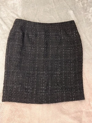 Calvin Klein Falda Mujer’s Talla 12P Negro Lápiz Recto Tweed Foto 1 de 4