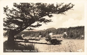 LP08 Kodiak Alaska Baptist Mission 1948  RPPC Postcard - Picture 1 of 2